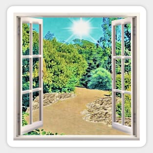 Garden Window View Sticker